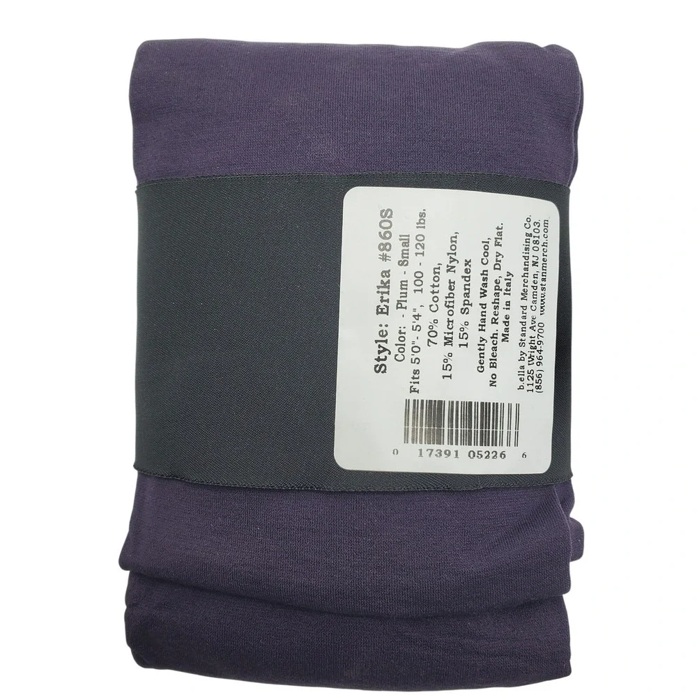 Purple Sueded Cotton Opaque Tights Ladies Sz SMALL Plum B.ella Erika Italian NWT